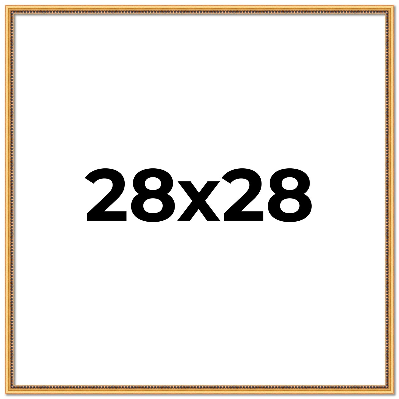 Square Classic Modern Gold Picture Frame - UV Acrylic, Foam Board Backing, Hanging Hardware